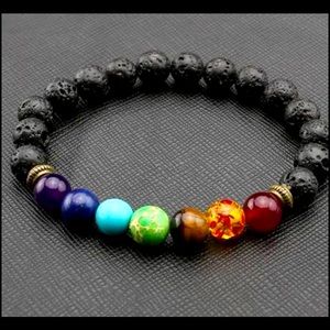 Unisex lava stone bracelet